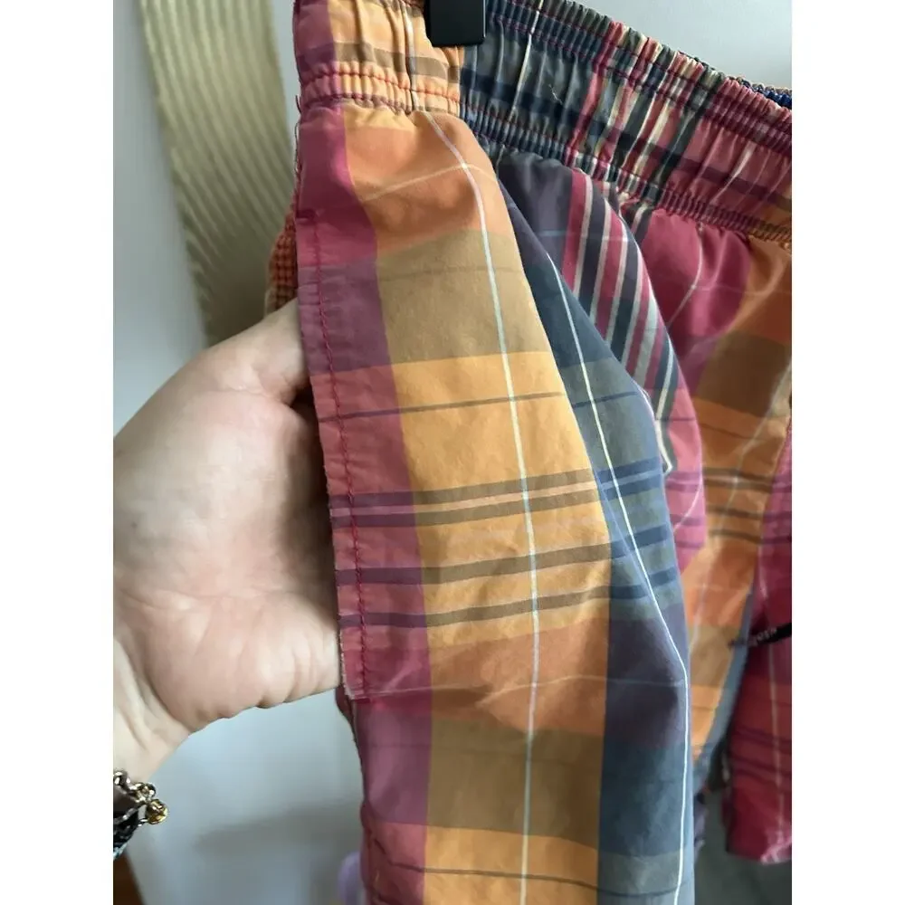 Tommy Hilfiger Plaid  Swim Trunks  M Cotton Beach Summer